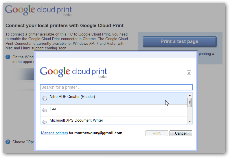 sikring Præstation sponsor Setup Google Cloud Print on Your PC | Techinch