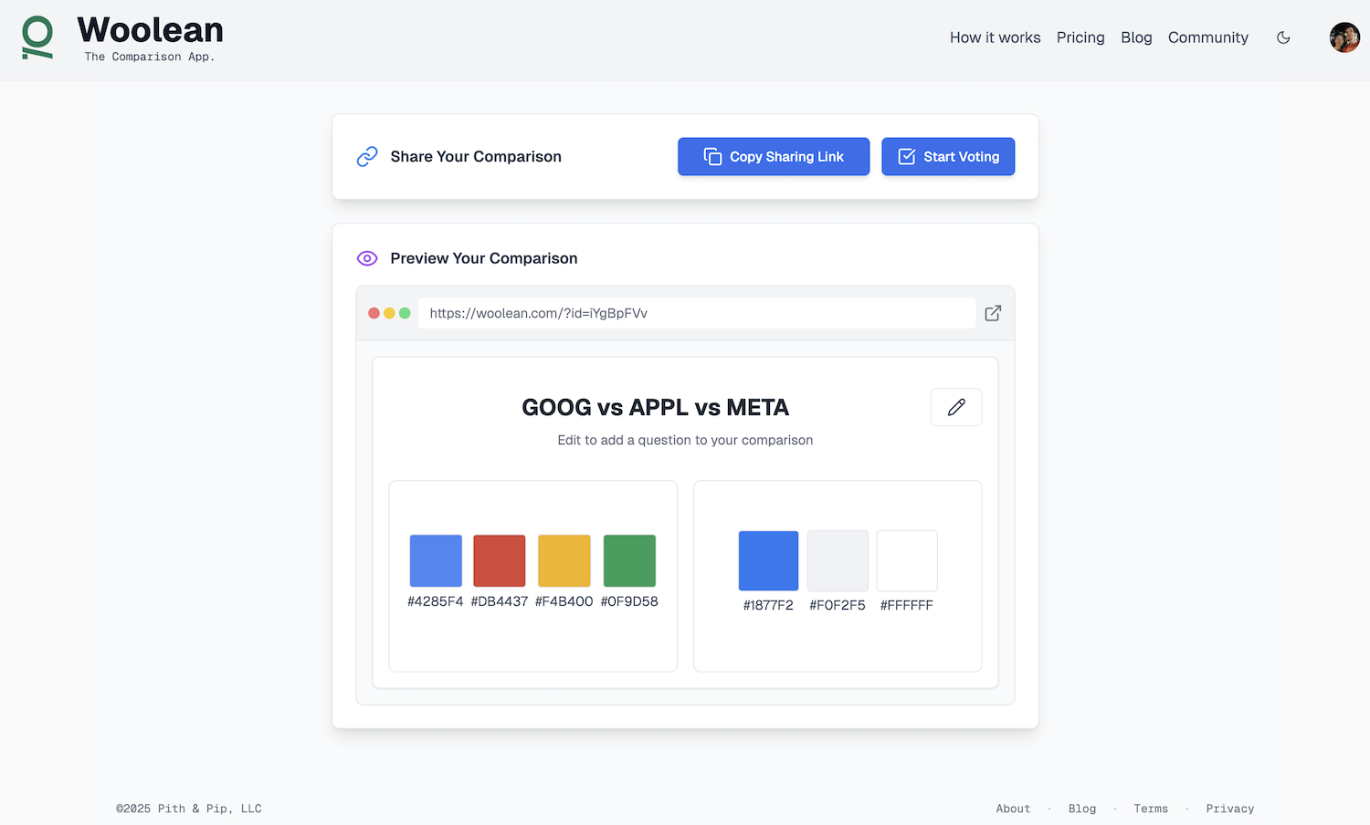 Woolean comparison app