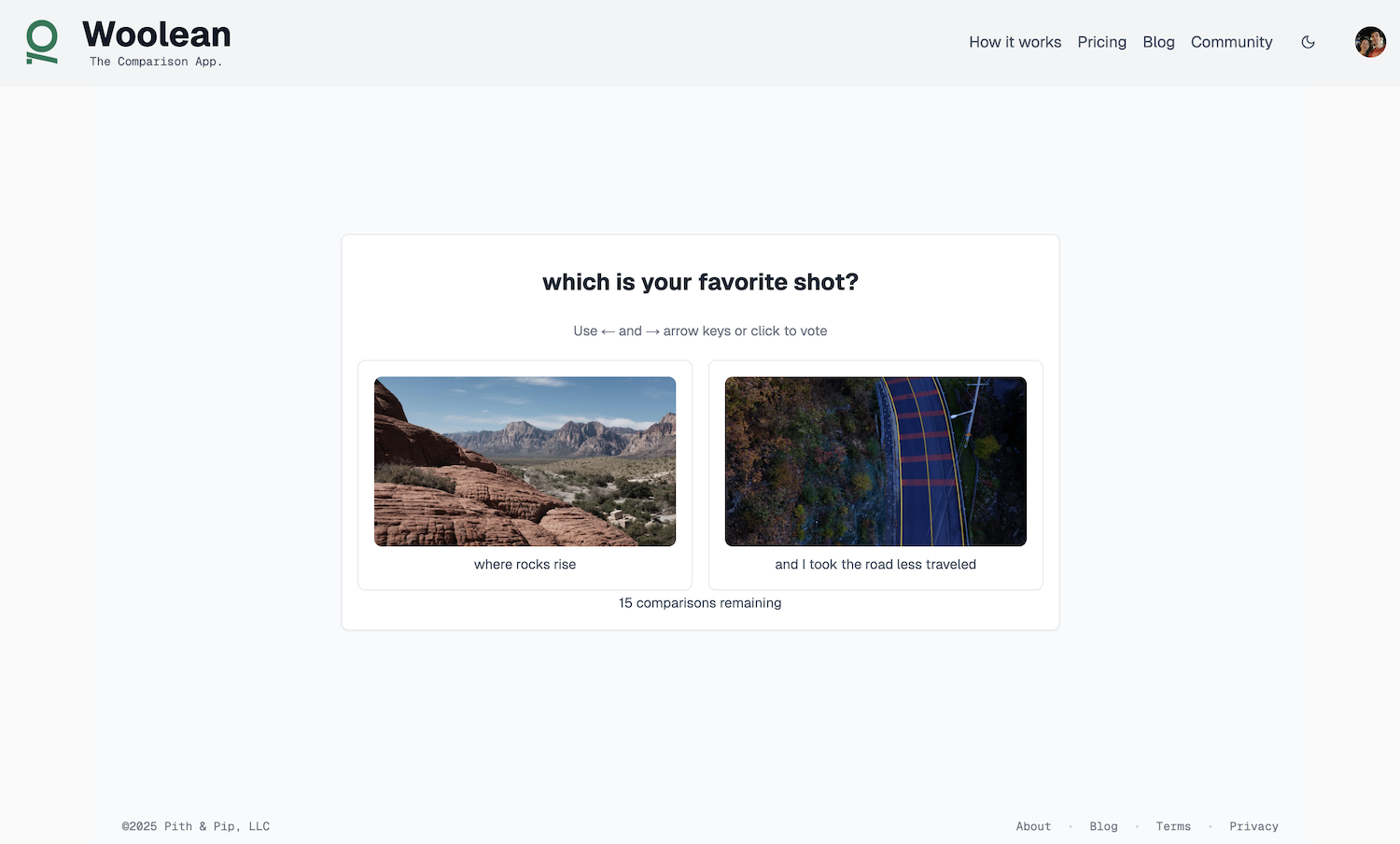 A boolean comparison in Woolean app
