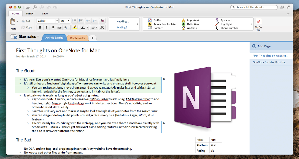 microsoft onenote download mac