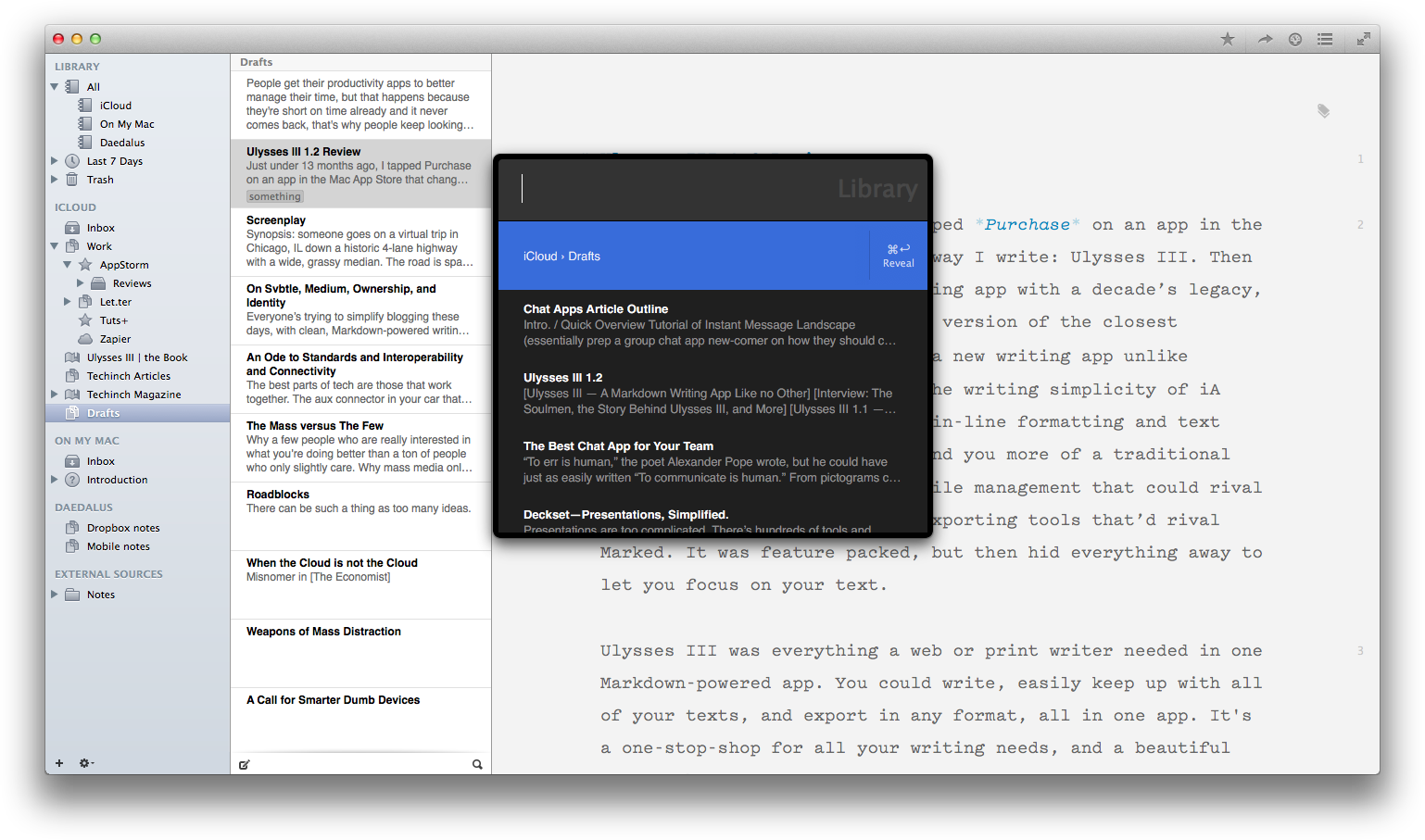 Ulysses app alternatives on mac laptop