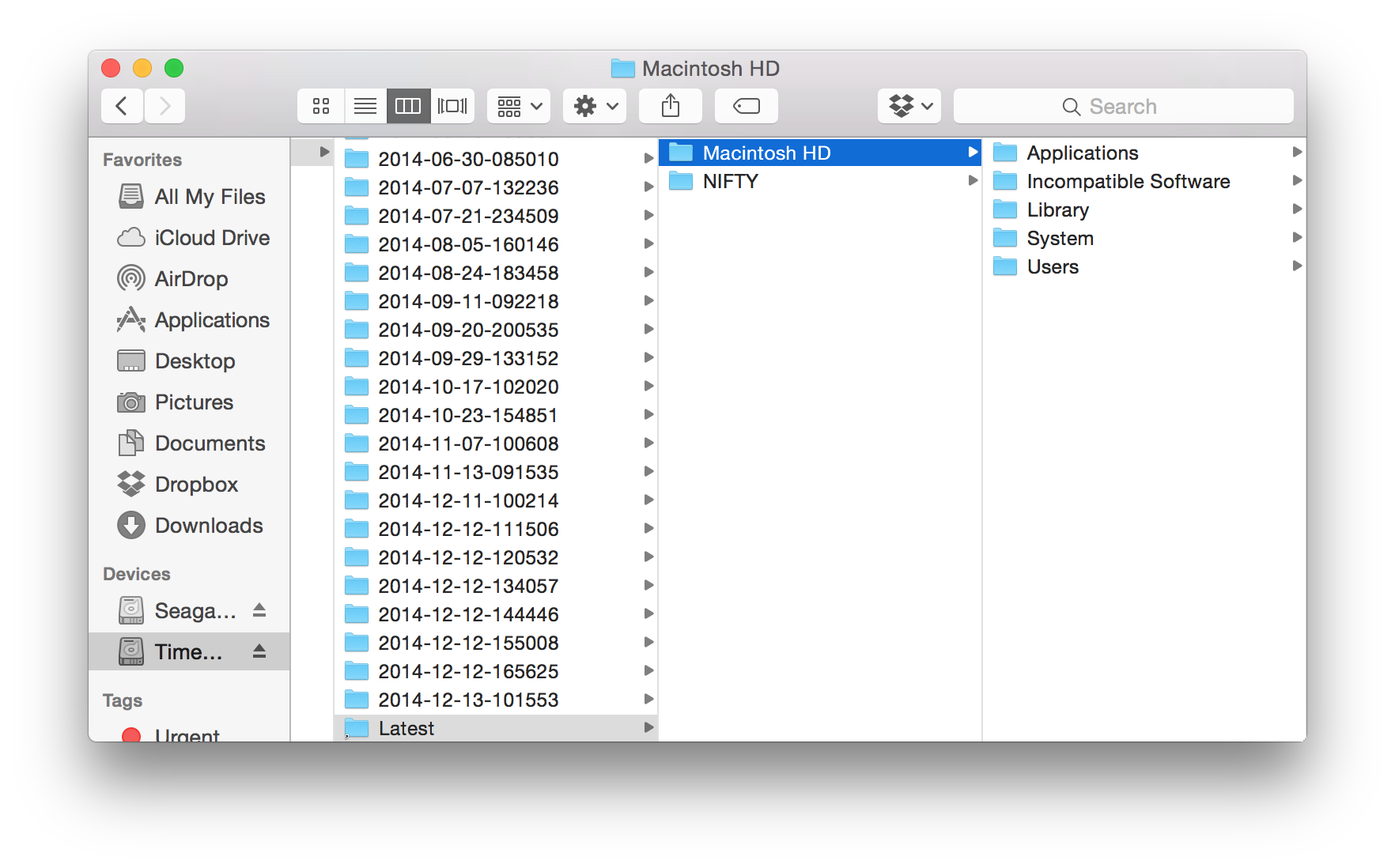 new mac time machine restore some files