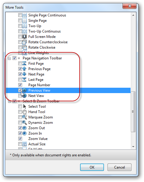 how to get adobe reader to move pages with one arrow press