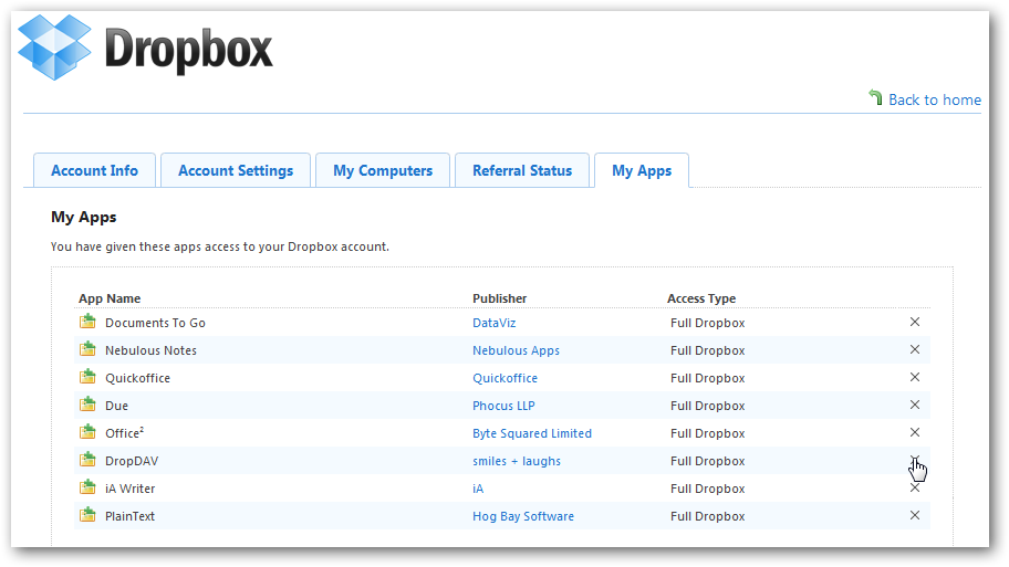 dropbox developer app files